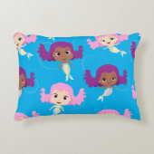 マーメイドピンクパープルブルーパターン アクセントクッション (正面)
