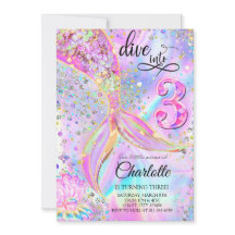 マーメイドピンクパープル誕生日ダイブインスリーズ