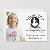 マーメイドピンクパープル誕生日パーティーありがとうございます 招待状 (正面)