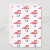 マーメイドピンクパープル誕生日パーティーありがとうございます 招待状 (裏面)