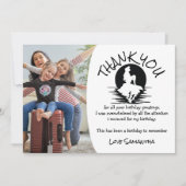 マーメイドピンクパープル誕生日パーティーありがとう 招待状 (正面)