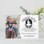 マーメイドピンクパープル誕生日パーティーありがとう 招待状 (スタンド正面)