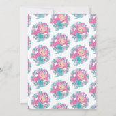 マーメイドピンクパープル誕生日パーティーありがとう 招待状 (裏面)