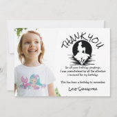 マーメイドピンクパープル誕生日パーティーありがとう 招待状 (正面)