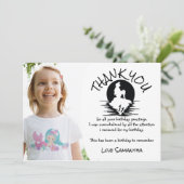 マーメイドピンクパープル誕生日パーティーありがとう 招待状 (スタンド正面)