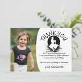 マーメイドピンクパープル誕生日パーティーありがとう 招待状 (スタンド正面)