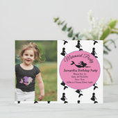 マーメイドピンクパープル誕生日パーティーへの招待 招待状 (スタンド正面)