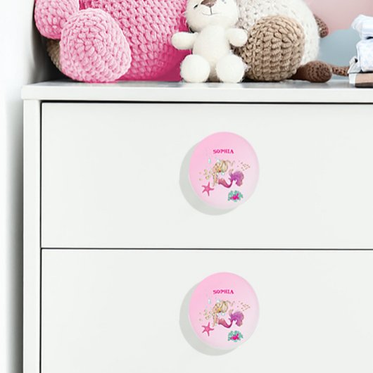 マーメイドピンクヒトデ子供部屋デコール セラミックノブ