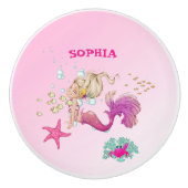 マーメイドピンクヒトデ子供部屋デコール セラミックノブ (正面)