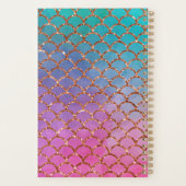 マーメイドピンクブルー金ゴールドグリッタースクリプト名2021 プランナー手帳 (裏面)