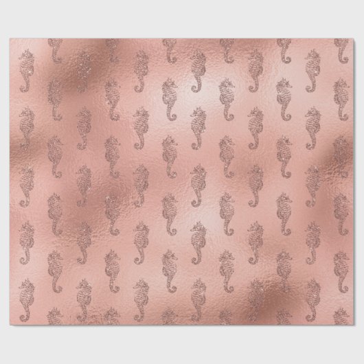 マーメイドピンクローズ金ゴールドピンクプリンセスシーホース ラッピングペーパー (フラット)