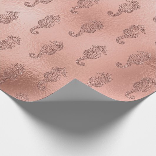 マーメイドピンクローズ金ゴールドピンクプリンセスシーホース ラッピングペーパー (角)