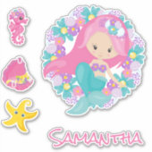 マーメイドピンク海の友人シール シール (正面)