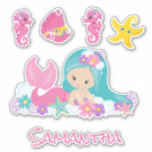 マーメイドピンク海の友人シール シール (正面)