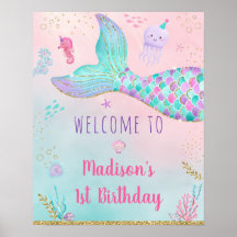 マーメイドピンク金ゴールドアンダーザシー誕生日歓迎