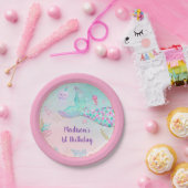 マーメイドピンク金ゴールドアンダーザシー誕生日 ペーパープレート (パーティー)