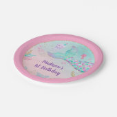 マーメイドピンク金ゴールドアンダーザシー誕生日 ペーパープレート (アングル)