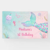 マーメイドピンク金ゴールドアンダーザシー誕生日 横断幕 (横)