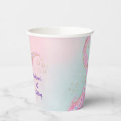 マーメイドピンク金ゴールドアンダーザシー誕生日 紙コップ (左)