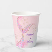マーメイドピンク金ゴールドアンダーザシー誕生日 紙コップ (正面)