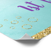 マーメイドピンク金ゴールド誕生日 ポスター (角)