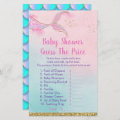 マーメイドピンク金ゴールド赤ちゃんシャワー価格ゲームを推測 (正面/裏面)