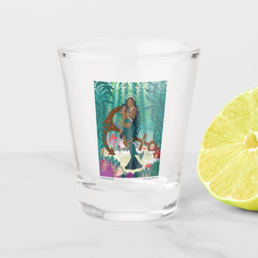 マーメイドファミリー（茶色の肌と目） ショットグラス (正面)