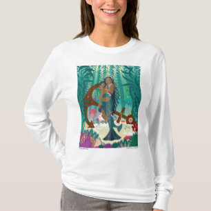 マーメイドファミリー(茶色の肌と目) Tシャツ