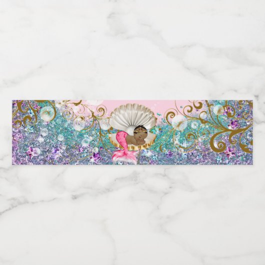 マーメイドファンシー赤ちゃんシャワー水ボトルラベル ペットボトルラベル (シングルラベル)