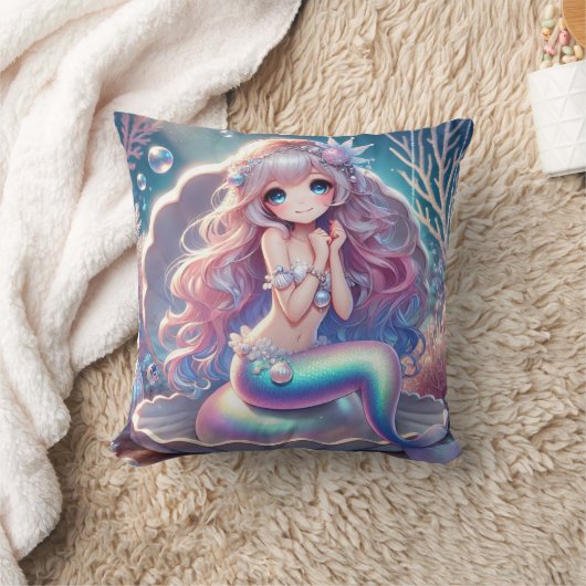 マーメイドファンタジースクエアピロー クッション (ブランケット)