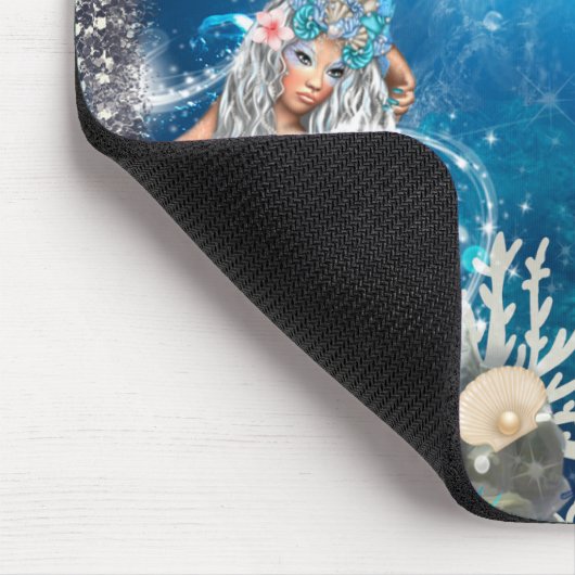 マーメイドファンタジーブロンド魅惑ビーチコンピュータ マウスパッド (コーナー)