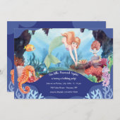 マーメイドファンタジー誕生日パーティー 招待状 (正面/裏面)