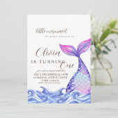 マーメイドファースト誕生日パーティーかわいい海 招待状 (スタンド正面)