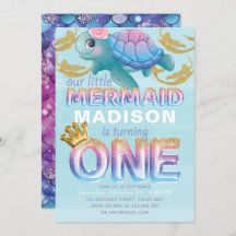 マーメイドファースト誕生日ピンクブルー金ゴールドグリッター