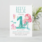 マーメイドファースト誕生日招待状 招待状 (スタンド正面)