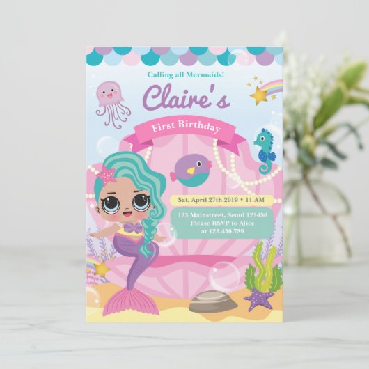 マーメイドファースト誕生日 案内状 (スタンド正面)