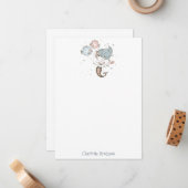 マーメイドフィッシュの文房具パーソナライズされた ノートカード (正面/裏面インサイチュ)