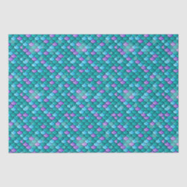 マーメイドフィッシュはかりで測テールグリーン&パープルパターン 薄葉紙