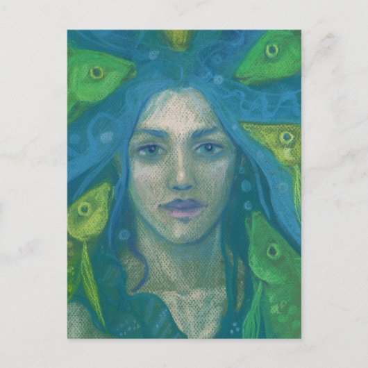 マーメイドフィッシュサーレアルファンタジーア絵画ート ポストカード (正面)