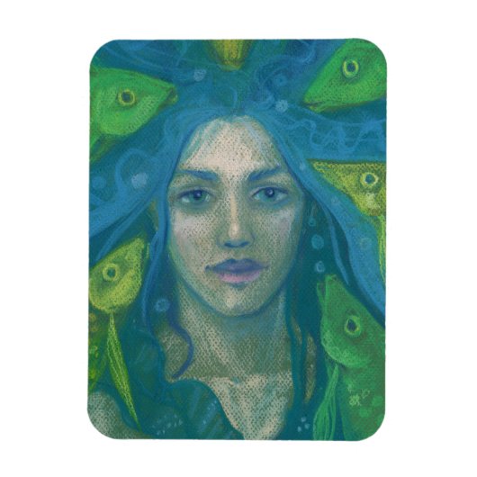 マーメイドフィッシュサーレアルファンタジーア絵画ート マグネット (縦)
