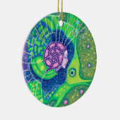 マーメイドフィッシュ水中サーレアルファンタジー絵画ズ セラミックオーナメント (右)