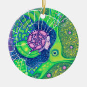 マーメイドフィッシュ水中サーレアルファンタジー絵画ズ セラミックオーナメント (正面)