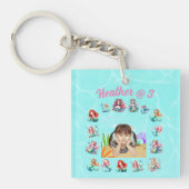 マーメイドフォトキパーソナライズされたーチェイン誕生日の好意 キーホルダー (正面)
