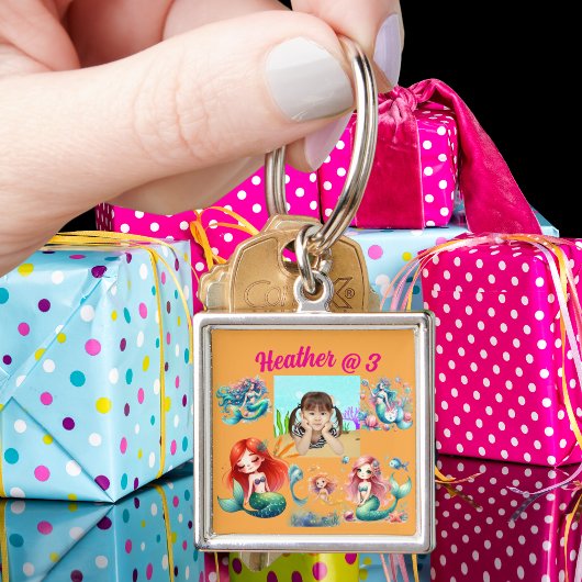 マーメイドフォトキパーソナライズされたーチェイン誕生日の好意 キーホルダー