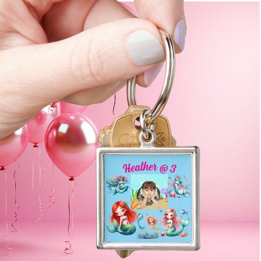 マーメイドフォトキパーソナライズされたーチェイン誕生日の好意 キーホルダー