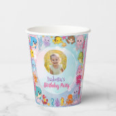 マーメイドフォト海誕生日 紙コップ (裏面)