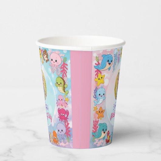 マーメイドフォト海誕生日 紙コップ (右)