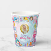 マーメイドフォト海誕生日 紙コップ (正面)