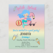 マーメイドフラミンゴフロートプールパーティー誕生日インビタット (正面)