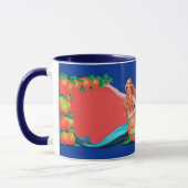 マーメイドフルーツクレートラベルアートコーヒーマグ マグカップ (左)